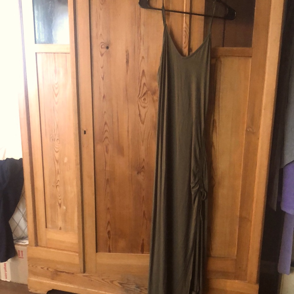 Love Riche olive green maxi dress size large